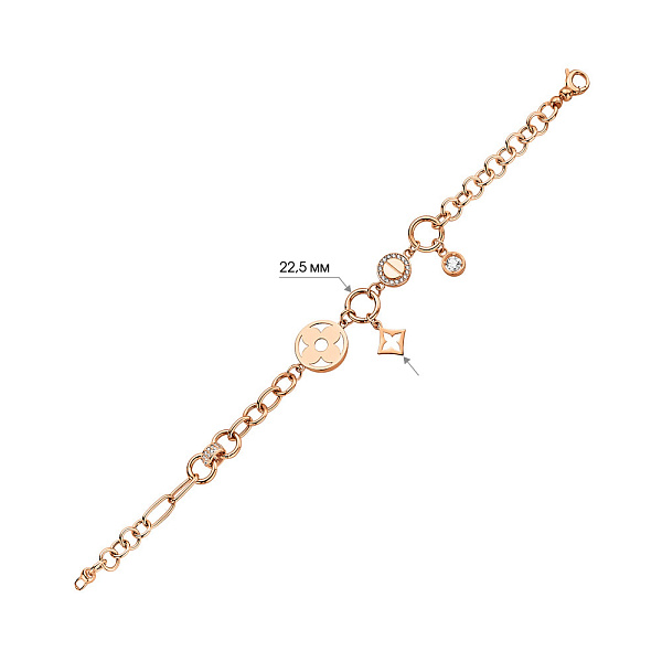 Браслет из золота с подвеской и фианитами (арт. 326411П2) – изображение 2