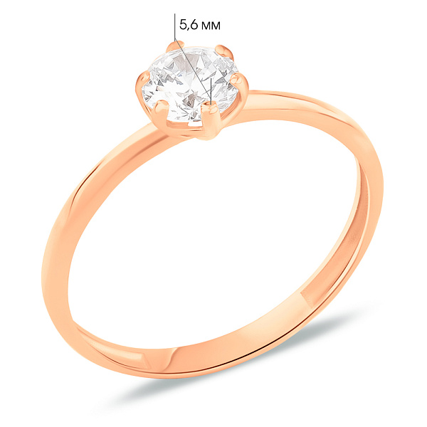 Золотое кольцо с фианитом (арт. 155832) – изображение 3