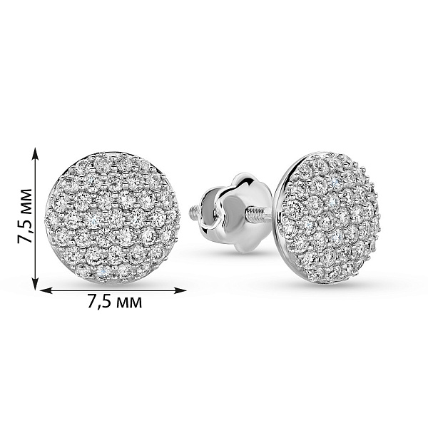 Серьги из белого золота с бриллиантами (арт. С341309040б) – изображение 4