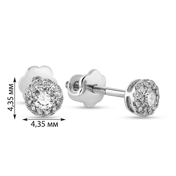 Пусети з білого золота з діамантами (арт. С341220020б) – зображення 2