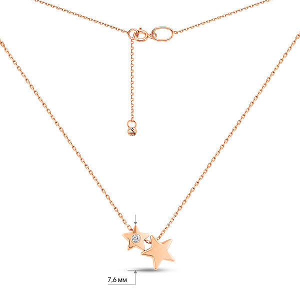 Золотое колье с фианитом (арт. 361267) – изображение 6