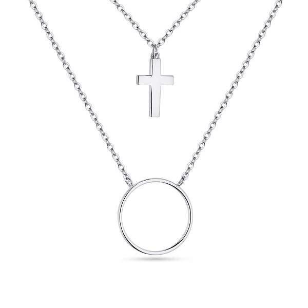 Двойное колье из серебра (арт. 7507/1340) – изображение 1