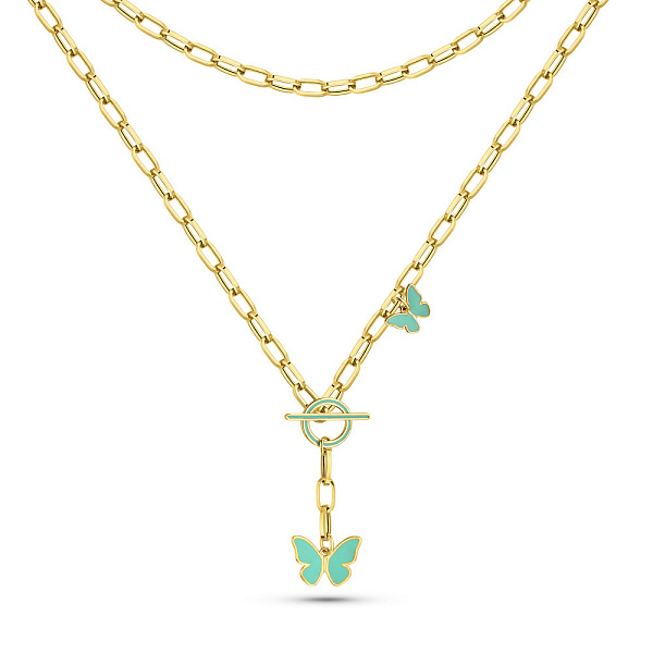 Золотое колье с эмалью (арт. 352841жебрз) – изображение 2