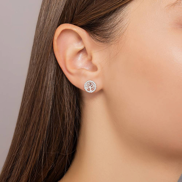 Сережки з білого золота з діамантами (арт. Т011543015б) – зображення 2