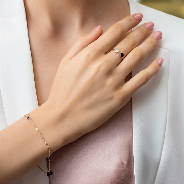 Золотой женский браслет с ониксом (арт. 323385о) – изображение 3