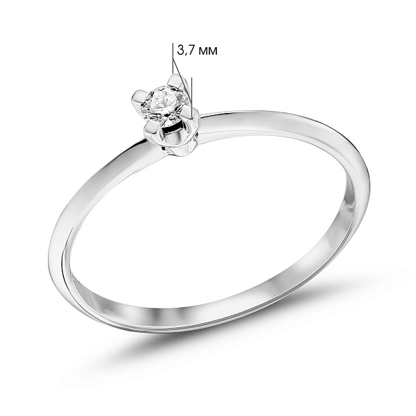 Кольцо из белого золота с бриллиантом (арт. К341584010б) – изображение 4