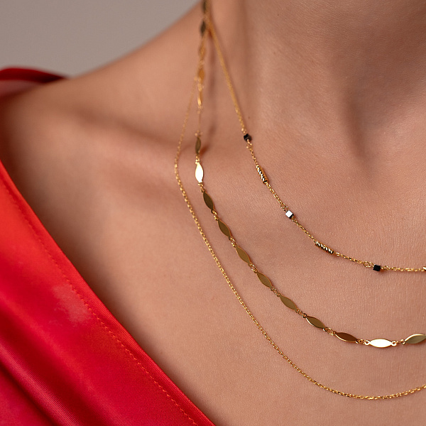 Золотое многослойное колье Francelli (арт. 352855жч) – изображение 2