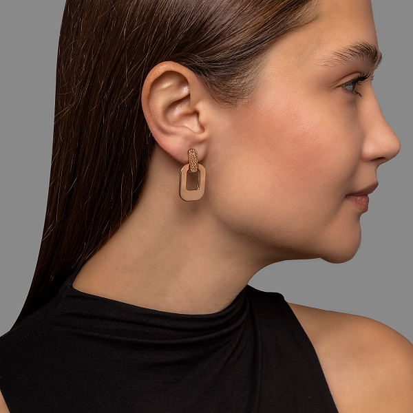Серьги-подвески из красного золота (арт. 1092088) – изображение 3