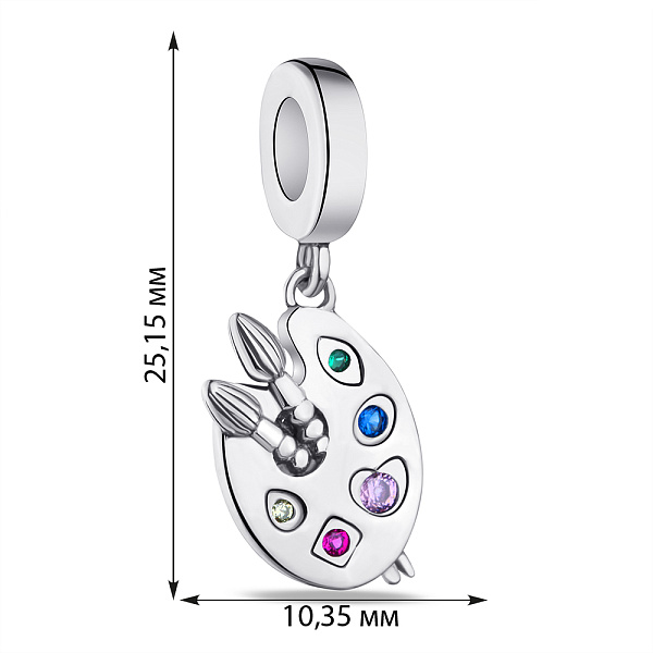 Серебряный шарм "Палитра для красок" (арт. 7903/3792а) – изображение 2