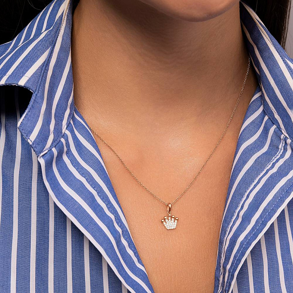 Подвес из золота Корона с фианитами (арт. 424236) – изображение 2