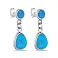Серьги-подвески серебряные с синим опалом (арт. 7518/5939Пос) – изображение 1