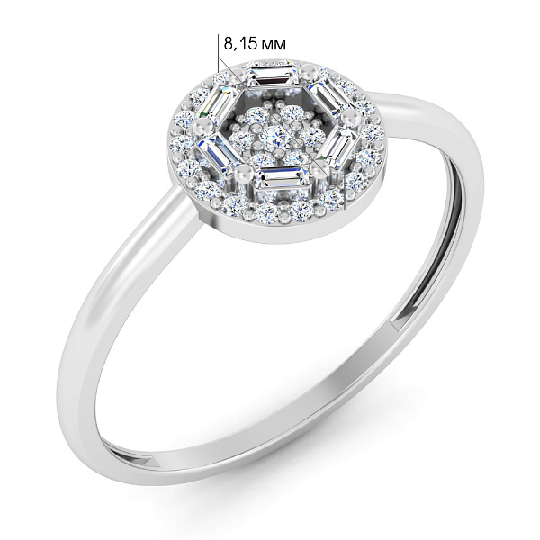 Золотое кольцо с бриллиантами (арт. К011353020б) – изображение 4