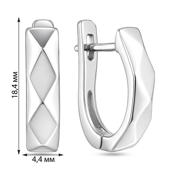 Серебряные серьги без камней (арт. 7502/10426) – изображение 2