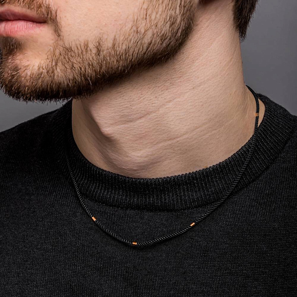 Шелковый шнурок с золотыми вставками (арт. 360144) – изображение 5