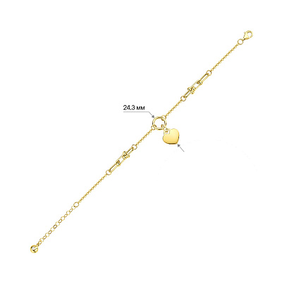 Золотой браслет с подвеской (арт. 326741ж)