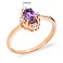 Кольцо с аметистом и фианитами из красного золота (арт. 140676Па) – изображение 2