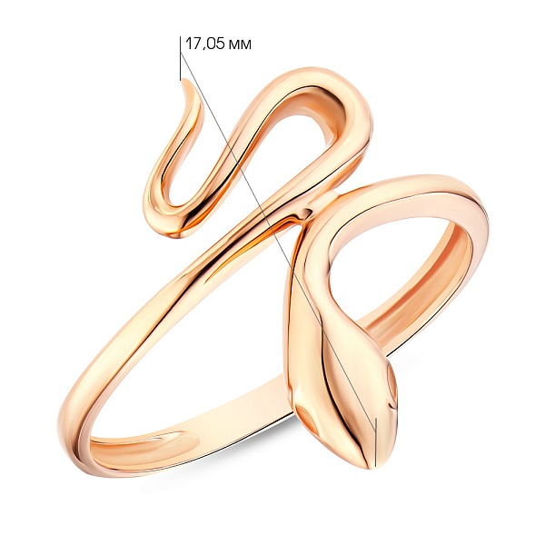 Золота каблучка Змія (арт. 154501) – зображення 4