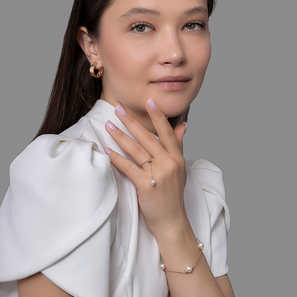 Серьги-кольца из красного золота без камней (арт. 1092164) – изображение 4