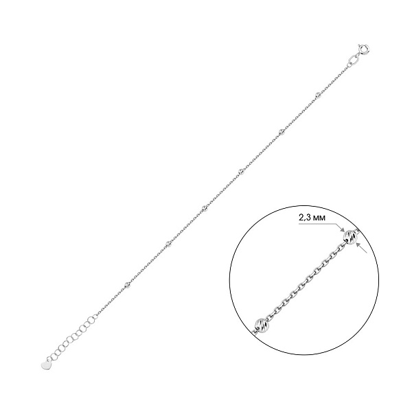 Браслет на ногу из белого золота (арт. 340064бн) – изображение 2