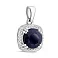 Срібний підвіс з сапфіром і фіанітами (арт. 7503/2119784Спс) – зображення 1