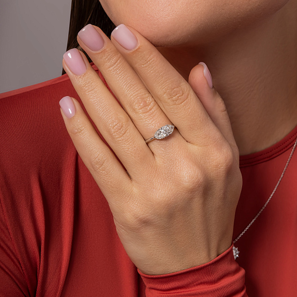 Золота каблучка з діамантами (арт. К011446100б) – зображення 3