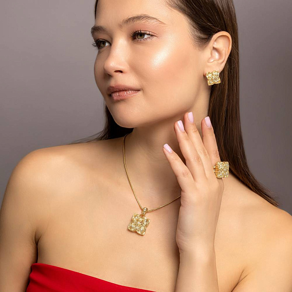 Золотое кольцо с фианитами Francelli (арт. е156606ж) – изображение 3