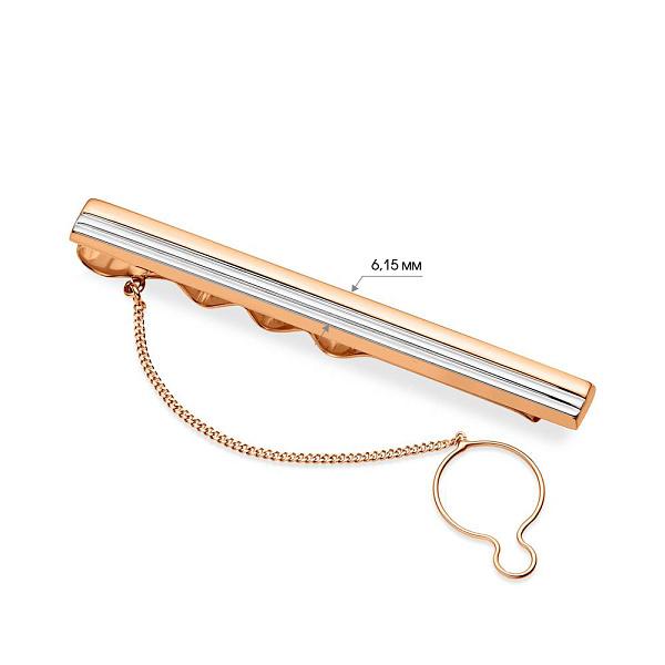 Затискач для краватки з комбінованого золота (арт. 200076р) – зображення 2
