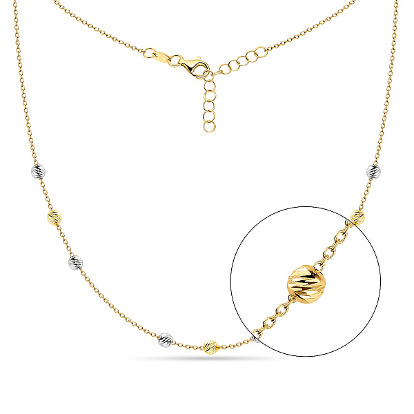Колье "Шарики" из желтого и белого золота (арт. 352180жб) – изображение 1