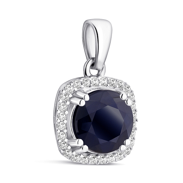 Срібний підвіс з сапфіром і фіанітами (арт. 7503/2119784Спс) – зображення 1