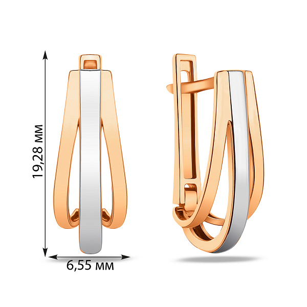 Золоті сережки без каменів (арт. 107179кб) – зображення 2