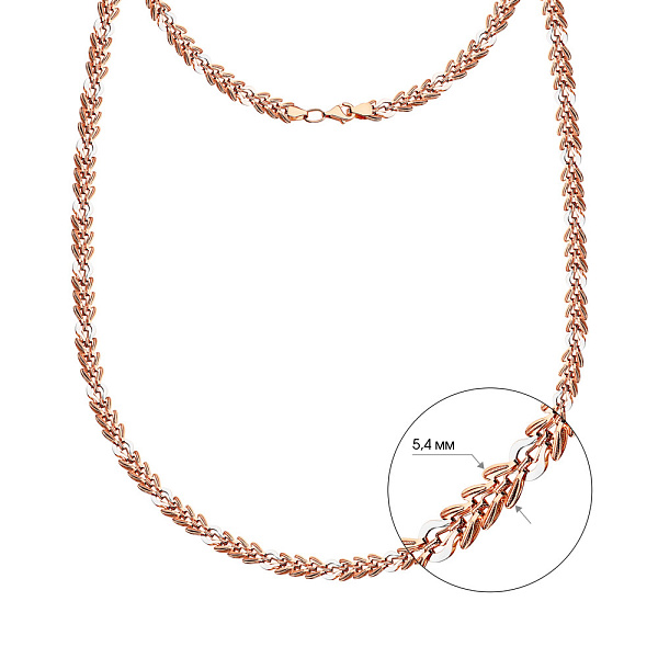 Золотое колье в комбинированном цвете металла (арт. 350371кб) – изображение 2