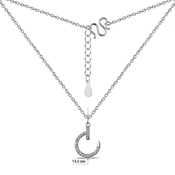 Колье серебряное Гвоздь с фианитами (арт. 7507/1971) – изображение 3