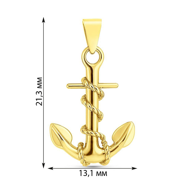 Подвеска золотая Якорь (арт. 422939ж) – изображение 2