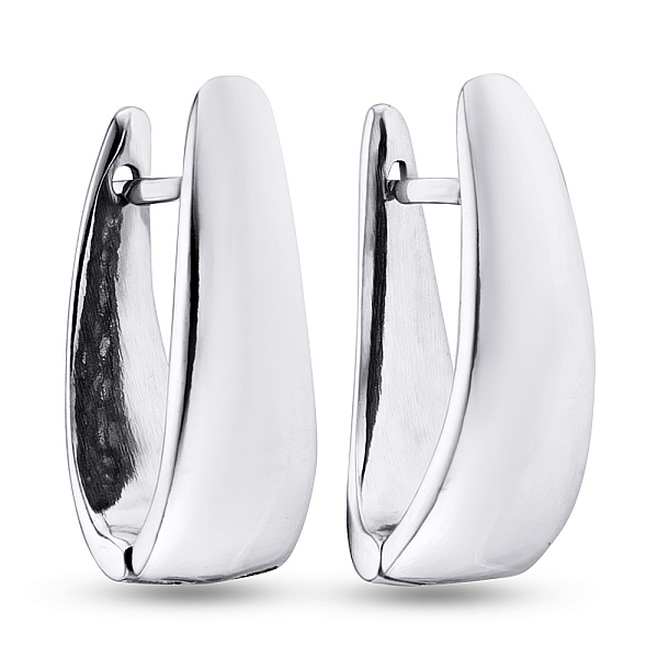Серебряные серьги без камней (арт. 7902/5702-ч) – изображение 1