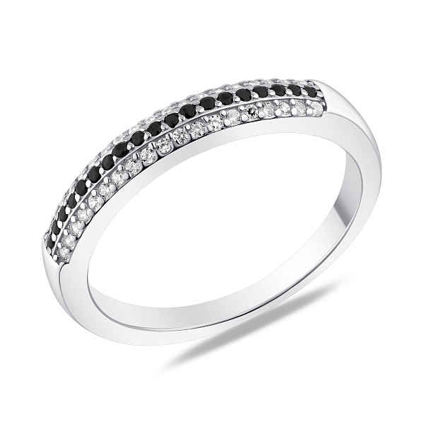 Серебряное кольцо с фианитами (арт. 7501/8879ч) – изображение 1