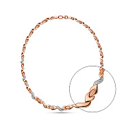 Кольє з червоного золота з родіюванням (арт. 370072р)