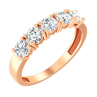 Фото Золота каблучка з фіанітами (арт. 141049)