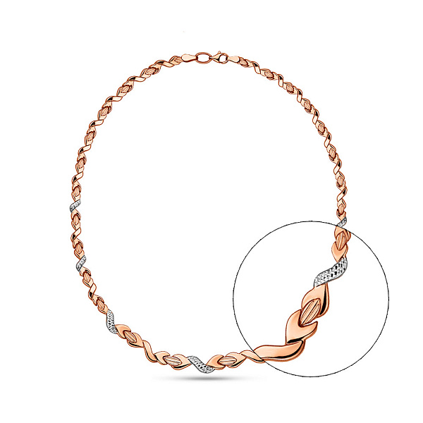 Кольє з червоного золота з родіюванням (арт. 370072р) – зображення 1