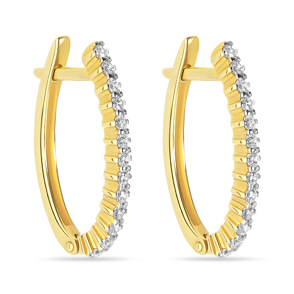 Золоті сережки з доріжкою з фіанітів (арт. 110079ж) – зображення 1