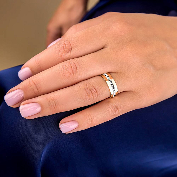 Кольцо из красного и белого золота (арт. 1401018) – изображение 4