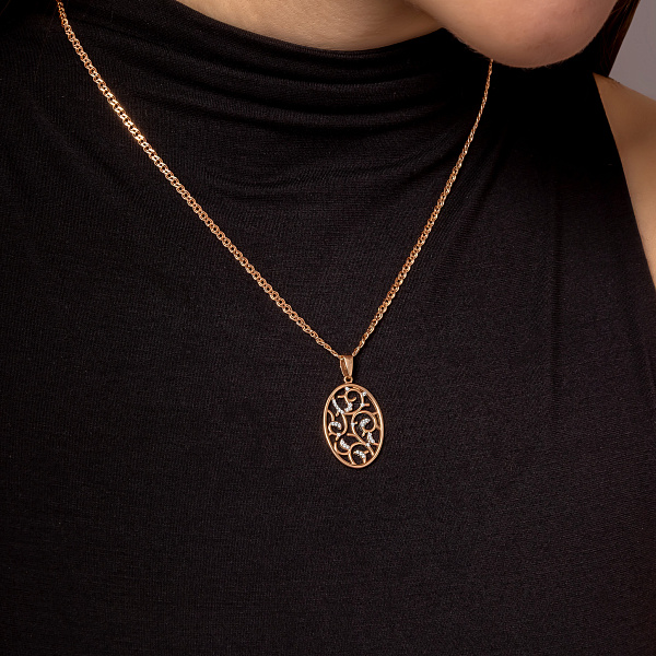 Золотая подвеска с фианитами (арт. 440488) – изображение 2