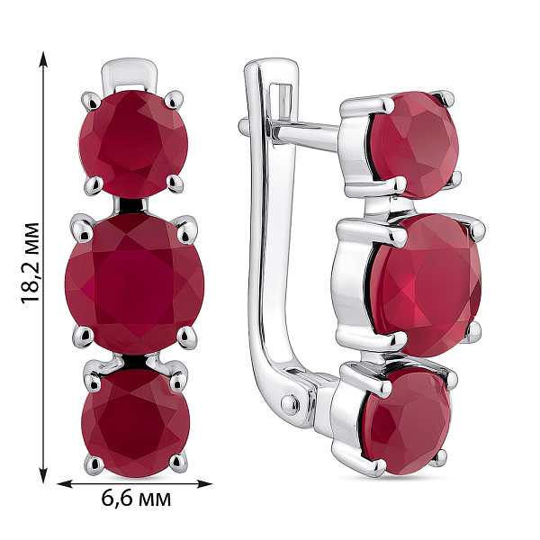 Серьги из серебра с рубинами (арт. 7502/2147053Р) – изображение 2