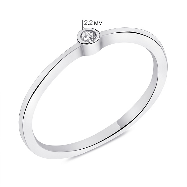 Серебряное кольцо с фианитом (арт. 7501/6309) – изображение 2