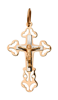 Золотий натільний хрестик з розп'яттям (арт. 520100)