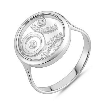 Фото Массивное золотое кольцо с фианитами (арт. 152960б)