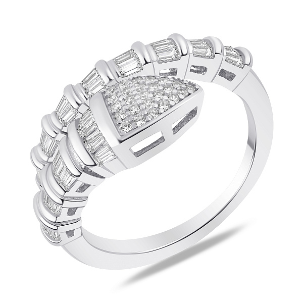 Серебряное кольцо змея с фианитами (арт. 7501/8774) – изображение 1