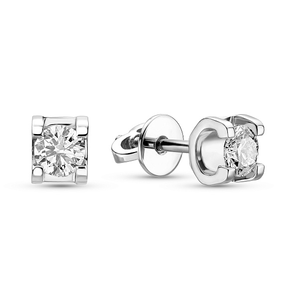 Пусети з білого золота з діамантами (арт. Т01115208036б) – зображення 1