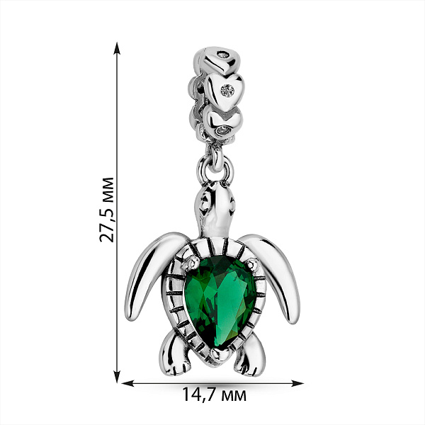 Срібний шарм Черепаха (арт. 7903/4354аз) – зображення 2
