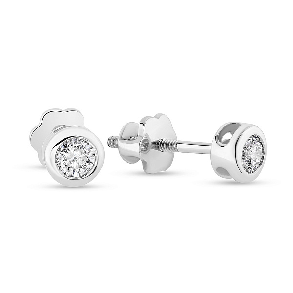 Пусети з білого золота з діамантами (арт. С341278020б) – зображення 1