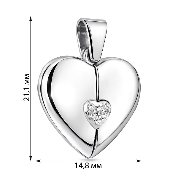 Срібний кулон для фото з фіанітами (арт. 7503/4617) – зображення 4